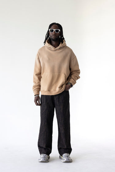 Black Island Oversize Hoodie 1940 Beige – Frontansicht, Relaxed Fit