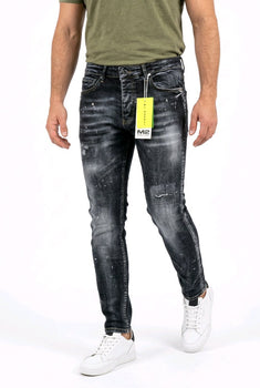 M2Napoli Jeans M-124 Slim Fit Schwarz – Frontansicht | GMILANO Fashion Basel