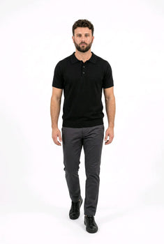 Polo Tony Moro Schwarz Made in Italy – Frontansicht | GMILANO Fashion Basel