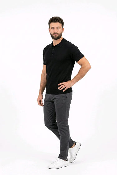 Polo Tony Moro Schwarz Made in Italy – Seitenansicht | GMILANO Fashion