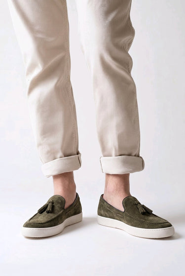 Mokassins Herren Cam Verde Made in Italy – Camoscio Wildleder in Verde, Grössen 42–43 | GMILANO Basel