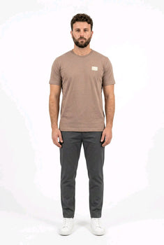 G2FIRENZE T-Shirt Logo-Plakette Caffè – 50% Cotton 50% Modal, Regular Fit, Made in Italy | GMILANO Fashion Basel