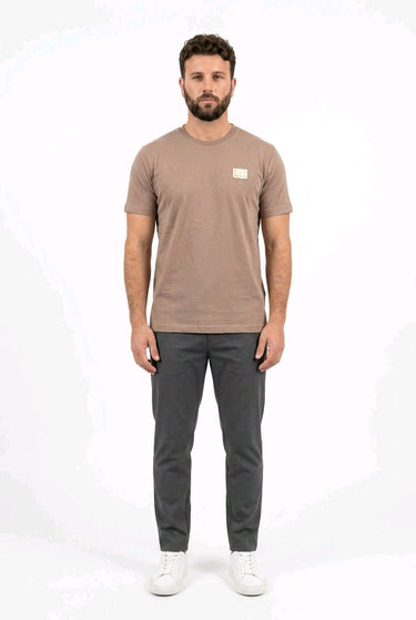 G2FIRENZE T-Shirt Logo-Plakette Caffè – 50% Cotton 50% Modal, Regular Fit, Made in Italy | GMILANO Fashion Basel