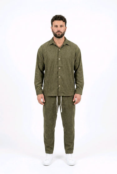 Coordinated Set Military Green Made in Italy – 98% Polyester 2% Spandex, 2-teiliges Outfit in Military Green, Grössen S–L | GMILANO Basel