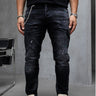 Black Island Jeans 17404 Schwarz mit Farbspritzern – Frontansicht, Herren Slim Fit