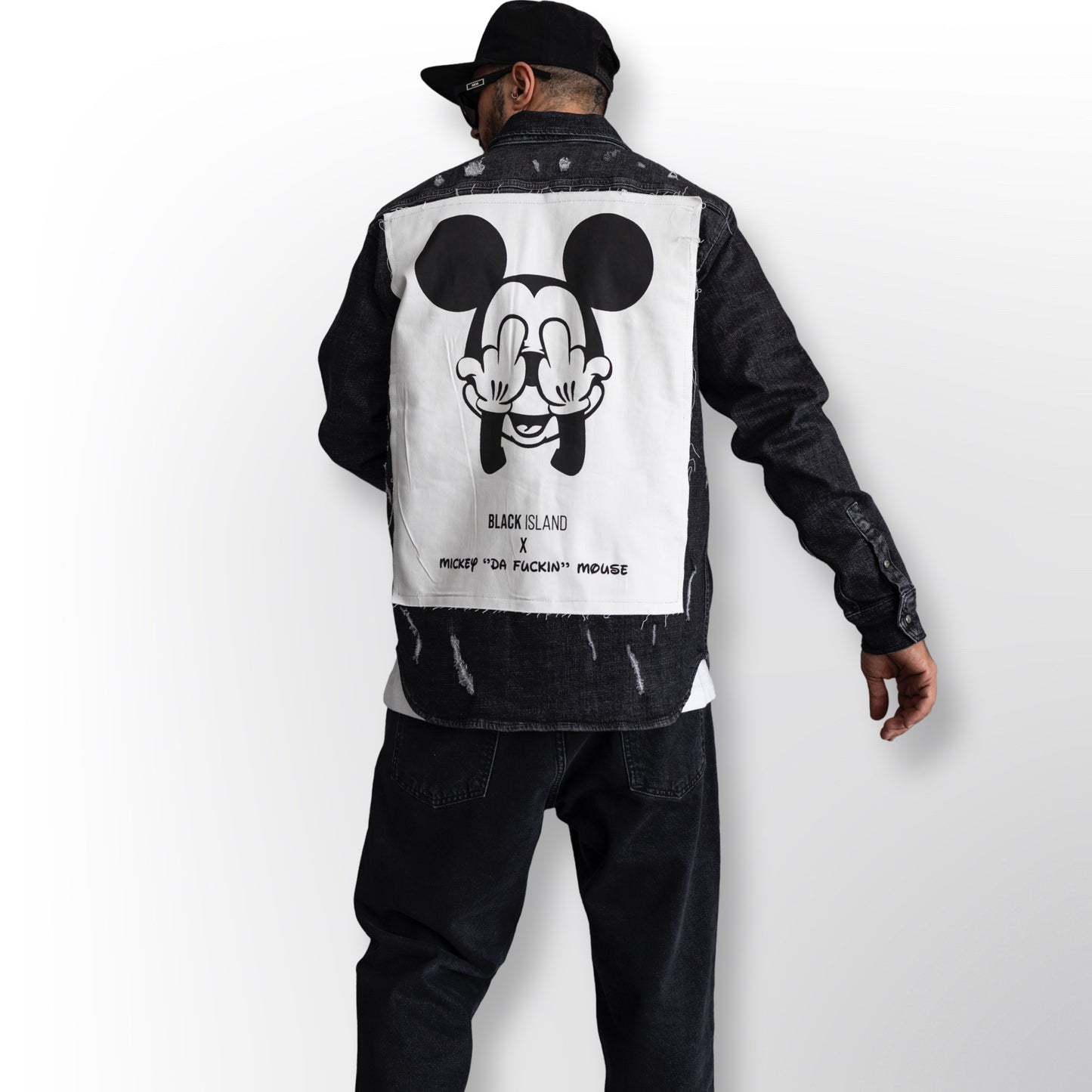 MICKEY MOUSE PRINTED DENIM JACKET BLACK 16901