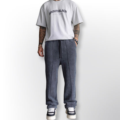 Black Island Washed Jogger Pants Gray 1790