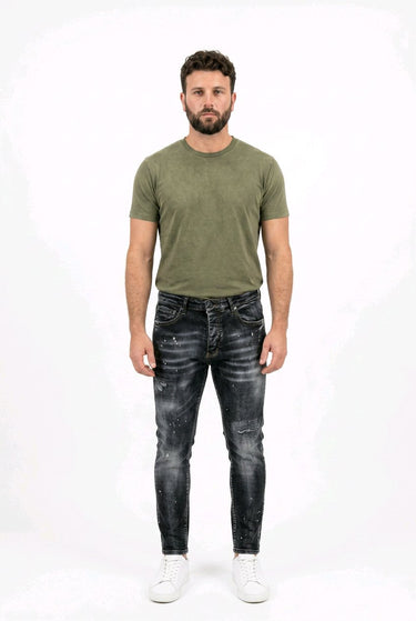 M2Napoli Jeans M-124 Schwarz – Seitenansicht | GMILANO Fashion