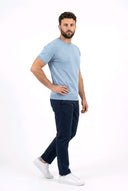 Tony Moro T-Shirt Babyblau Made in Italy – Seitenansicht | GMILANO Fashion
