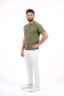 Tony Moro T-Shirt Militärgrün Made in Italy – Seitenansicht | GMILANO Fashion