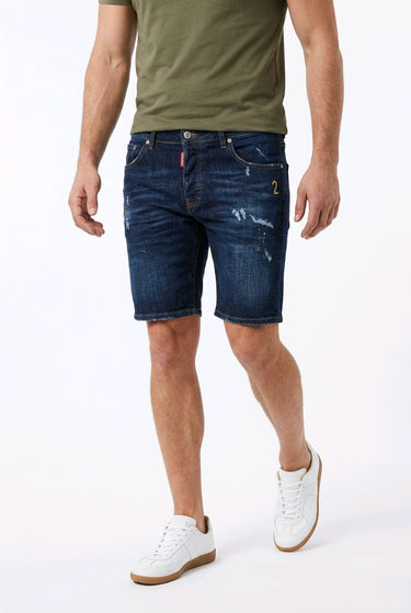G2FIRENZE Short Red Spot Denim Shorts – Detail Used-Waschung | GMILANO Fashion Basel