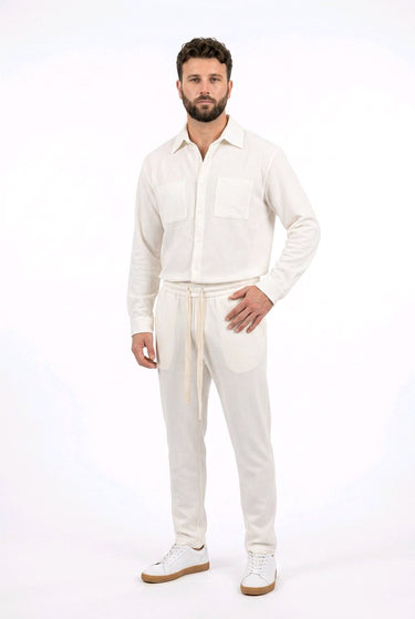 Coordinated Set White Nights Brothers Detailansicht – Weiss, 2-teiliges Set von Brothers, Made in Italy | GMILANO Fashion Basel