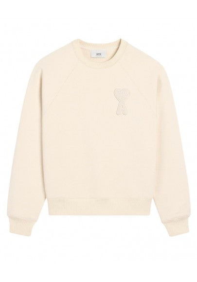 Ami de Coeur Sweatshirt aus Baumwolle in Beige mit Aufnäher